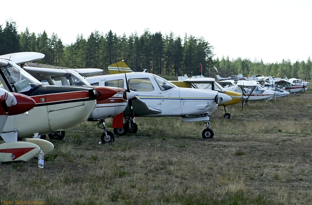 line of Cessna airplanes